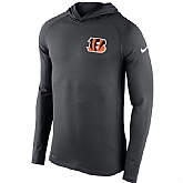Men's Cincinnati Bengals Nike Charcoal Stadium Touch Hooded Performance Long Sleeve T-Shirt,baseball caps,new era cap wholesale,wholesale hats